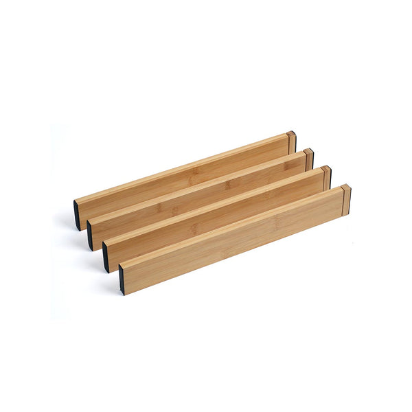 Bamboo Adjustable Drawer Dividers (Pack of 4)